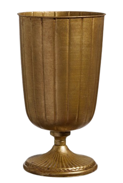 Pedestal Vase | The Accessory Collection, Antique Gold - 6.5 Inch x 6.5 Inch x 12 Inch