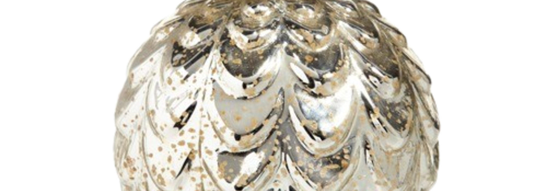 Vintage Ripples | The Holiday Ornament Collection, Silver - 4 Inch x 4 Inch x 4 Inch