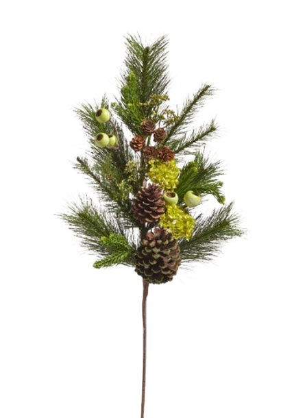 Mixed Pine & Pinecone | The Holiday Floral Collection, Green - 28 Inch