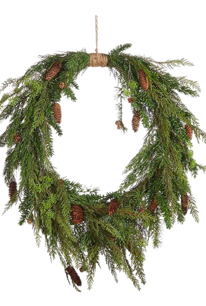 Cedar & Pinecone | The Holiday Wreath Collection, 31 Inch x 36 Inch