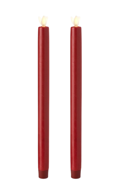Tapers | The Flameless Candle Collection, Red - 12 Inch
