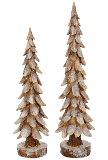 Rustic Woodland Pines | The Holiday Tree Collection, Natural - 6 Inch x 6 Inch x 18.5 Inch & 6 Inch x 6 Inch x 22 Inch