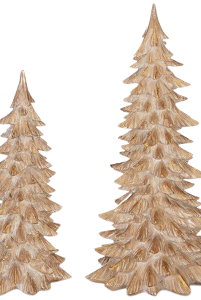 Nordic Pines | The Holiday Tree Collection, Gold Leaf - 5.5 Inch x 6 Inch x 12 Inch & 8 Inch x 6.5 Inch x 15 Inch