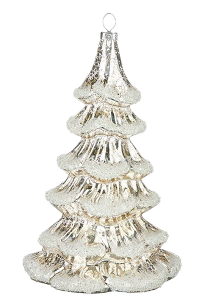 Snowy Elegance | The Holiday Ornament Collection, Silver - 4 Inch x 3.75 Inch x 7.5 Inch