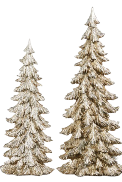Majestic Conifers | The Holiday Tree Collection, Silver - 8.5 Inch x 4.5 Inch x 18 Inch & 9.75 Inch x 5.5 Inch x 22.25 Inch