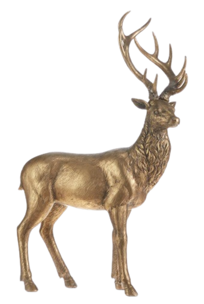 Grandiose No I | The Holiday Deer Collection, Gold - 15.25 Inch x 8.25 Inch x 24 Inch