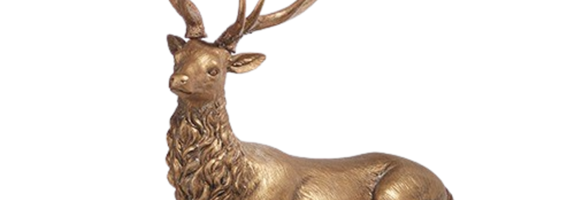 Grandiose No II | The Holiday Deer Collection, Gold - 15.5 Inch x 8 Inch x 16 Inch