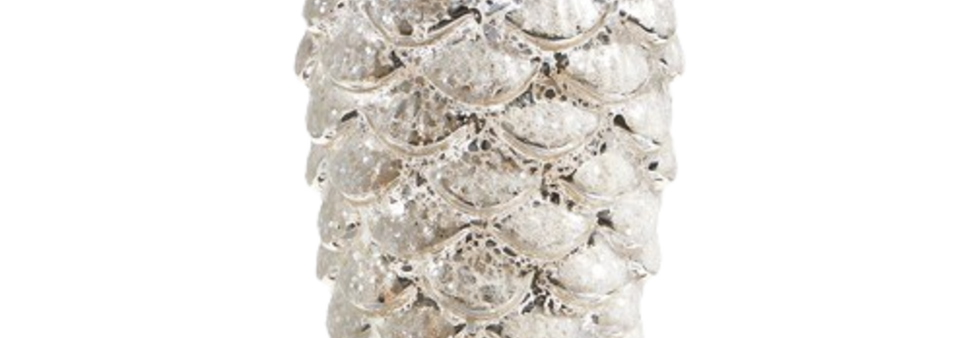 Iced Pinecone | The Holiday Ornament Collection, White - 2.5 Inch x 2.5 Inch x 5.75 Inch