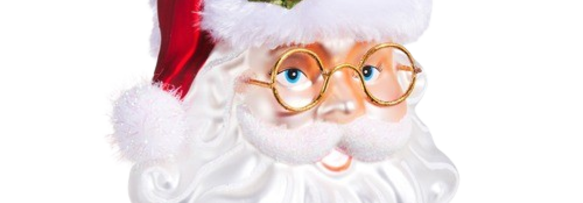 Santa with Specs | The Holiday Ornament Collection, Red - 5 Inch x 3.5 Inch x 6.5 Inch