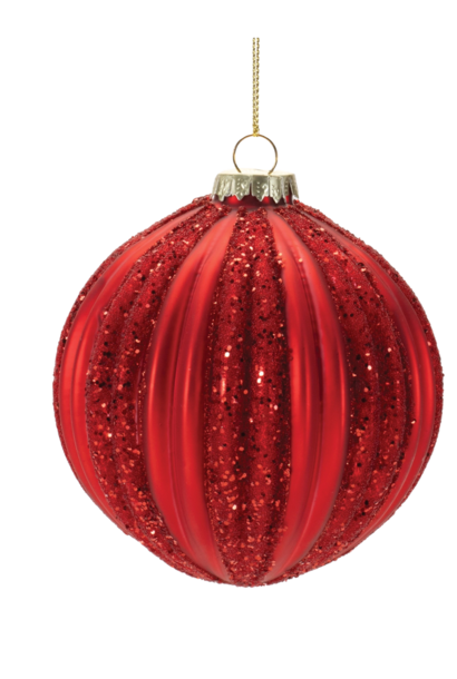 Circus Stripe | The Holiday Ornament Collection, Red - 4 Inch x 4 Inch x 4 Inch