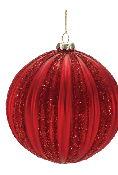 Circus Stripe | The Holiday Ornament Collection, Red - 5 Inch x 5 Inch x 5 Inch