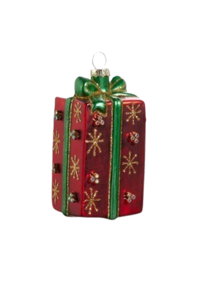 All Wrapped Up | The Holiday Ornament Collection, Red - 2.25 Inch x 2.25 Inch x 4 Inch