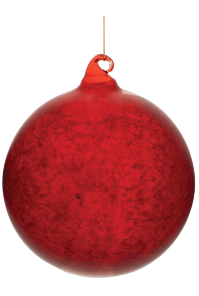 Mottled Ball | The Holiday Ornament Collection, Red - 5 Inch x 5 Inch x 5 Inch