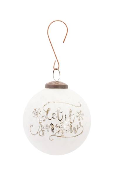 Let it Snow | The Holiday Ornament Collection, White - 4 Inch x 4 Inch x 4 Inch