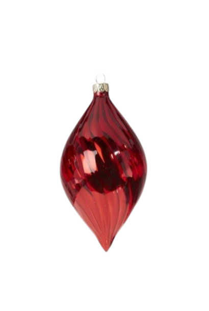Swirl Finial | The Holiday Ornament Collection, Red - 3 Inch x 3 Inch x 6 Inch