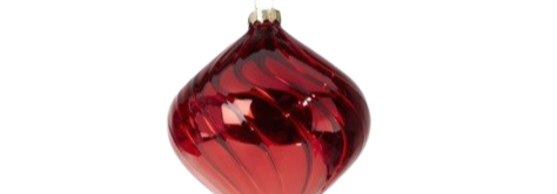 Swirl Onion | The Holiday Ornament Collection, Red - 4 Inch x 4 Inch x 4 Inch