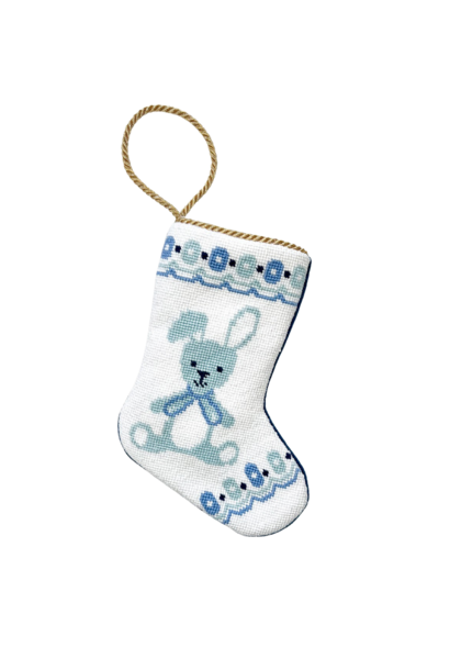 Baby Bunny | The Bauble Stocking Collection, Blue - 4.25 Inch x 6 Inch