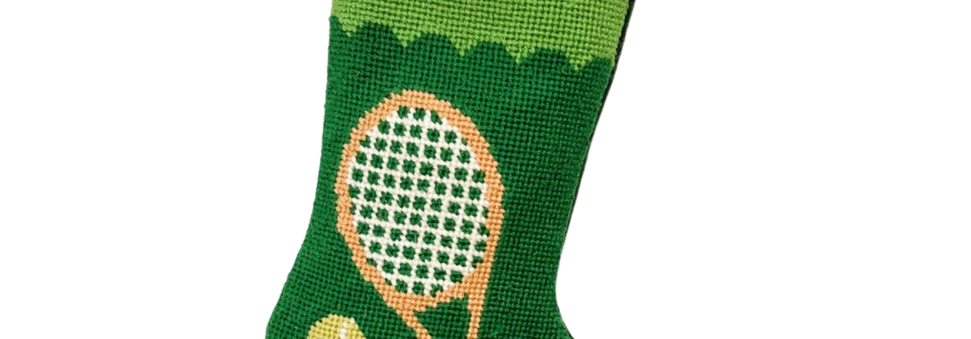 Grand Slam Tennis Raquets | The Bauble Stocking Collection, Green - 4.25 Inch x 6 Inch