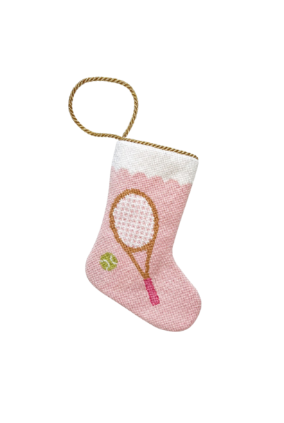 Grand Slam Tennis Raquets | The Bauble Stocking Collection, Pink - 4.25 Inch x 6 Inch