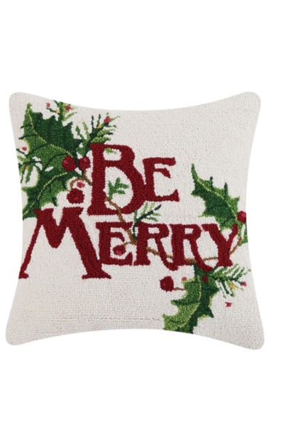 Be Merry | The Holiday Pillow Collection, Multi - 18 Inch x 18 Inch