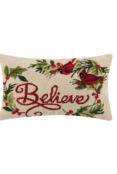 Believe | The Holiday Pillow Collection, Multi - 20 Inch x 14 Inch