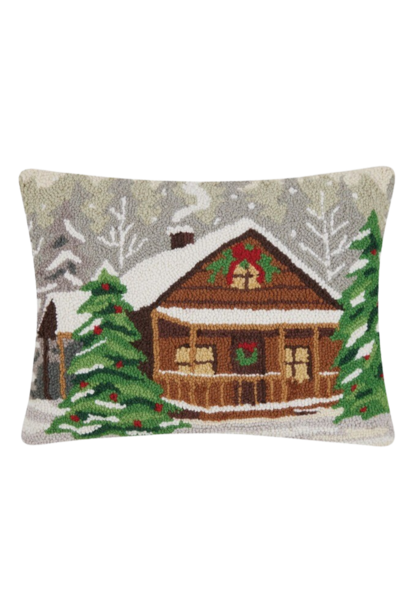 Holiday Woods Cabin | The Holiday Pillow Collection, Multi - 20 Inch x 16 Inch