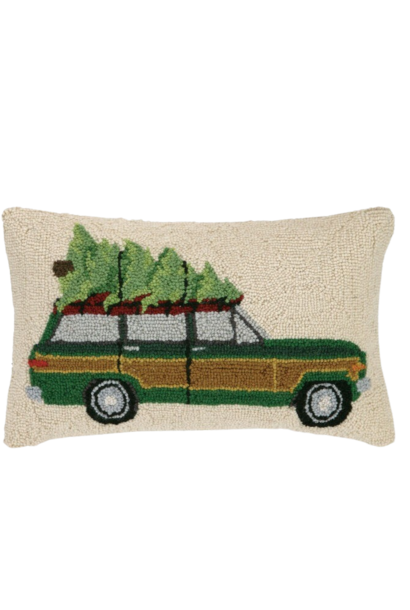 Woody with Tree | The Holiday Pillow Collection, Multi - 20 Inch x 12 Inch