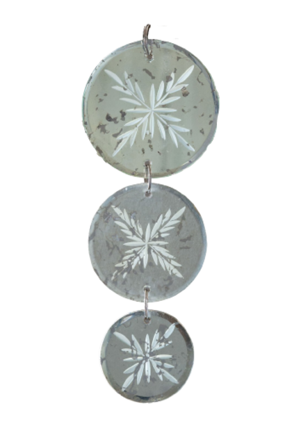 Antiqued Round Triple Snowflake | The Holiday Ornament Collection - 3.5 Inch x 8.75 Inch x .25 Inch