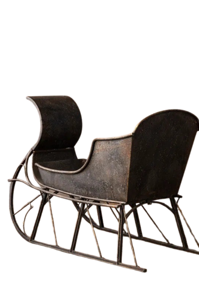 Dashing Through the Snow | The Holiday Sleigh Collection, Antique Black - 52.25 Inch x 24 Inch x 36.25 Inch