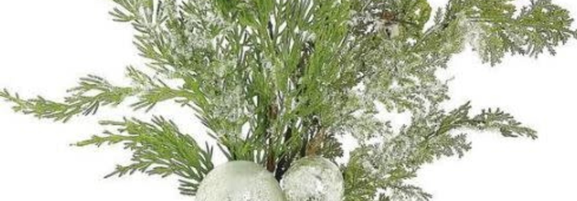 Shimmer Ornament | The Holiday Floral Collection, Cedar & Ice Spray - 22 Inch