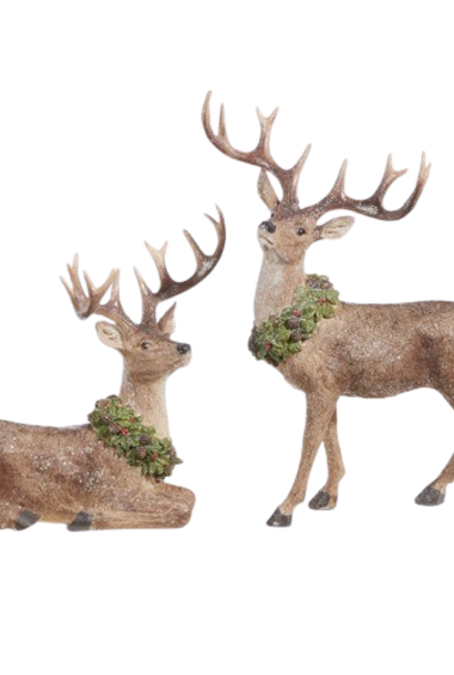 Deer with Wreaths | The Holiday Deer Collection - XX Inch x XX Inch x 15 Inch &  XX Inch x XX Inch x 19.5 Inch