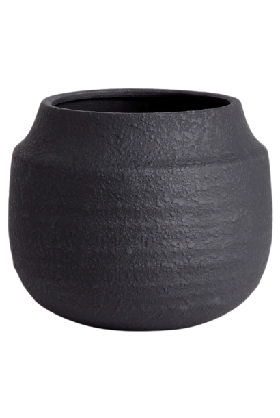 Geena | The Cachepot Collection, Black - 9.25 Inch x 9.25 Inch x 7.75 Inch
