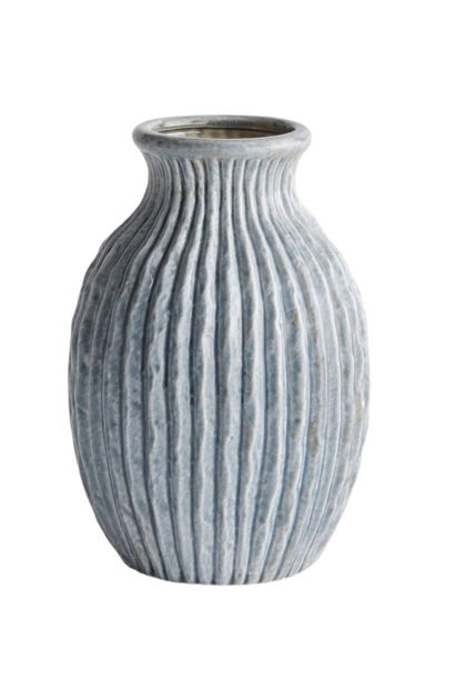 Thessaly | The Vase Collection, Soft Blue - 7.5 Inch x 7.5 Inch x 11 Inch