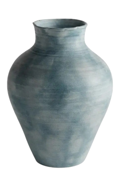 Mirela | The Vase Collection, Washed Blue - 12 Inch x 12 Inch x 16.75 Inch