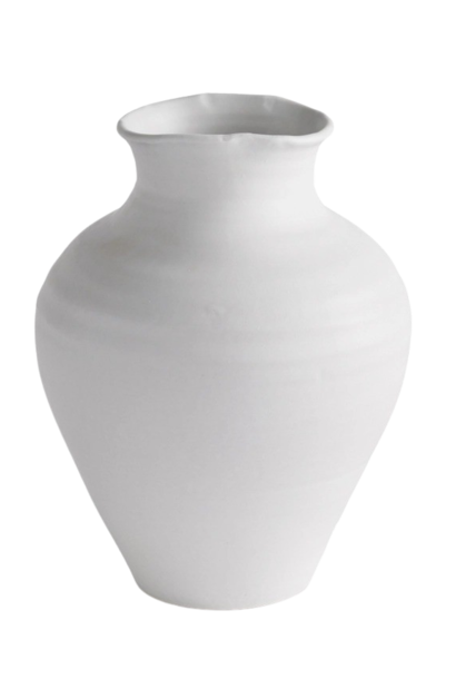 Mirela | The Vase Collection, White - 10.5 Inch x 10.5 Inch x 14 Inch