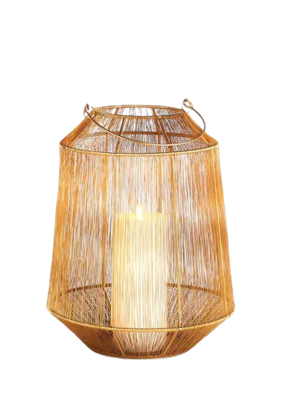 Elwin | The Lantern Collection, Gold - 10.5 Inch x 10.5 Inch x 13.5 Inch