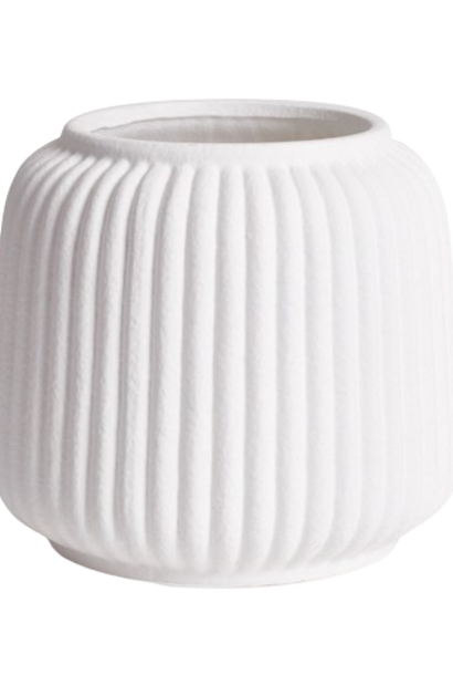 Mila | The Cachepot Collection, White - 8.75 Inch x 8.75 Inch x 8.25 Inch