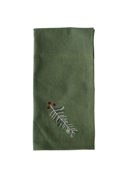Alpine | The Holiday Napkin Collection, Pine Green - 18 Inch x 18 Inch