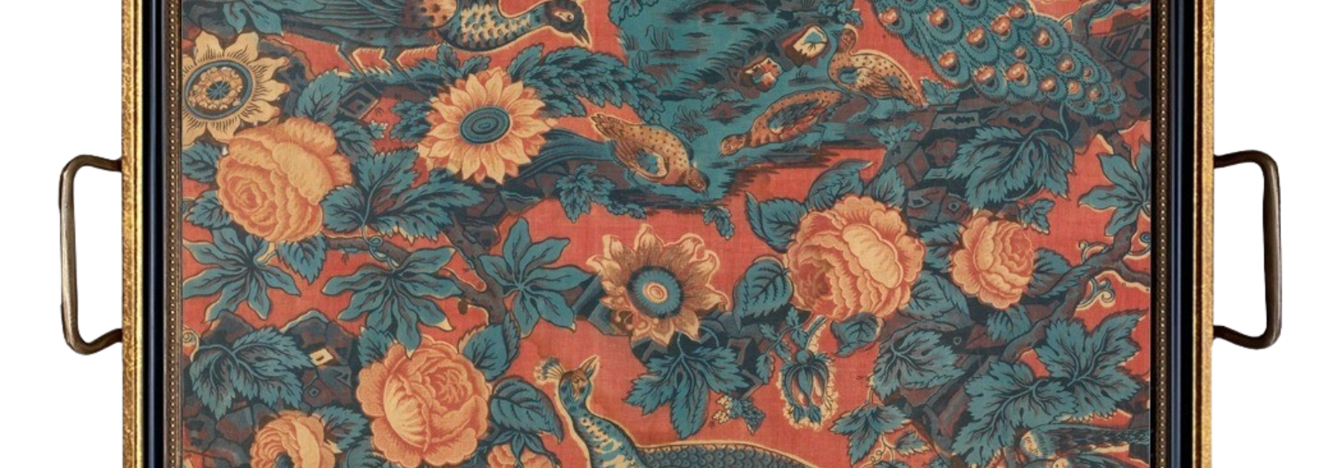 Peacock & Flowers | The Decorative Tray Collection, Multi - 18.75 Inch x 17.5 Inch x 1.625 Inch