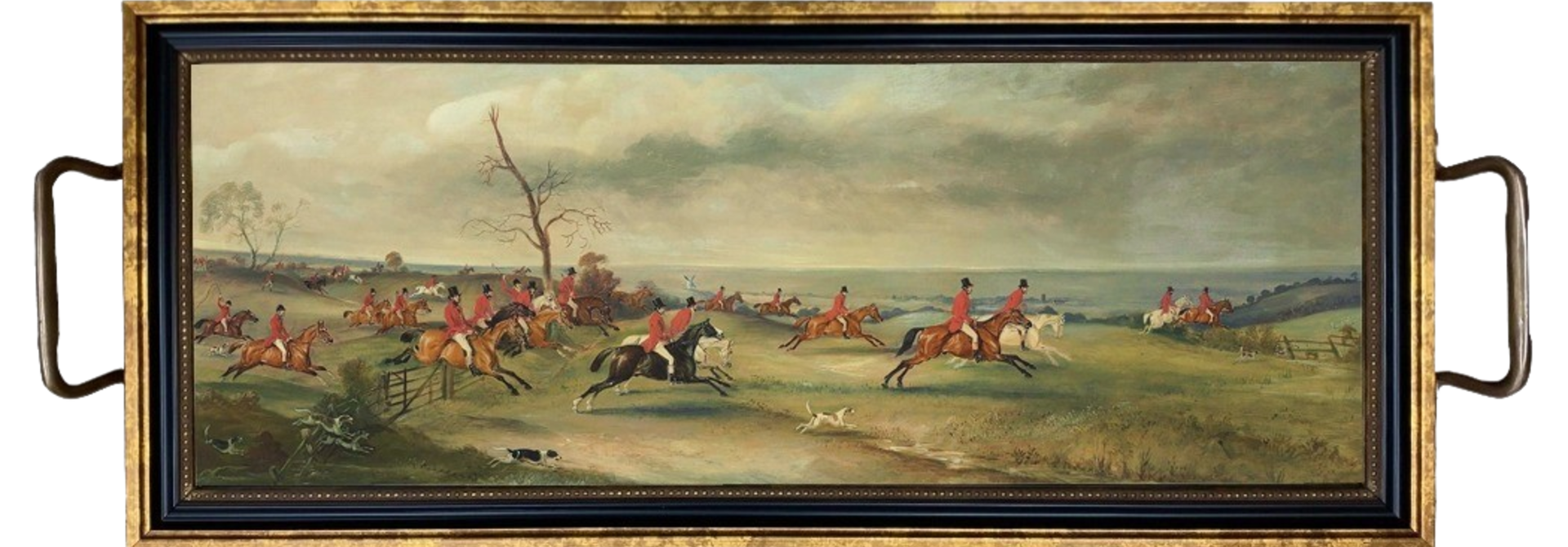 Vintage Fox Hunt | The Decorative Tray Collection, Multi - 19 Inch x 6 Inch x 3 Inch