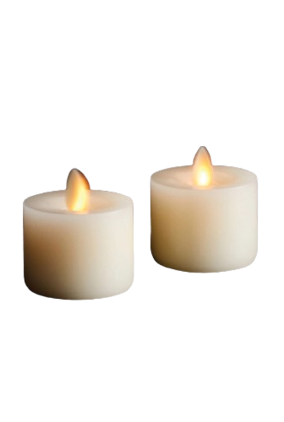 Flameless Tealights | The Lightli Moving Flame Collection, Set of Two - 2 Inch x 2 Inch x 2 Inch