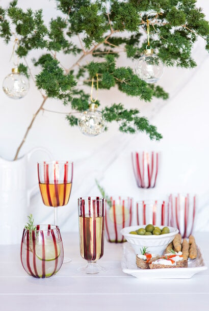 Nuovo Stripe | The Red Glassware Collection,