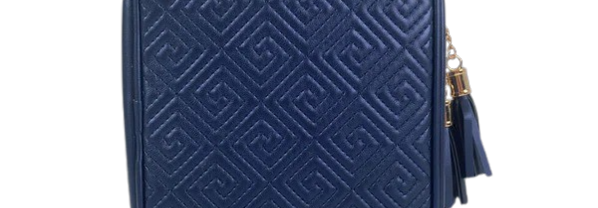 Navy | The Timeless Quilted Collection, Trinity Jewelry Case - 8 Inch x 6 Inch x 3 Inch