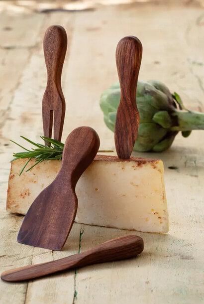 Cheese Serving Tools | The Wooden Serving Collection, Set of 4  - 5 Inch x 2 Inch x 0.60 Inch, 5 Inch x 1 Inch  x 0.60 Inch , 5.5 Inch  x 1 Inch x 0.60 Inch , 4.5 Inch  x 1 Inch  x 0.60 Inch