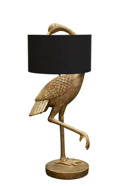 Bird | The Lamp Collection, Gold with Blue Shade  -12 Inch x 12 Inch x 29 Inch
