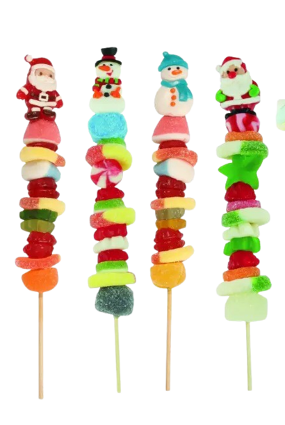 Christmas Gummy Kabob | The Holiday Candy Collection - 10 Inch x 1.5 Inch x 1.5 Inch