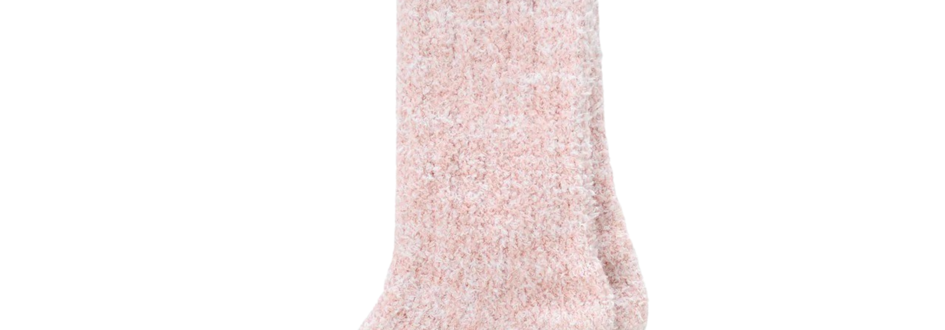 Kashwere Lounge | The Ribbed Heathered Sock Collection, Blush & White - One Size Fits Most
