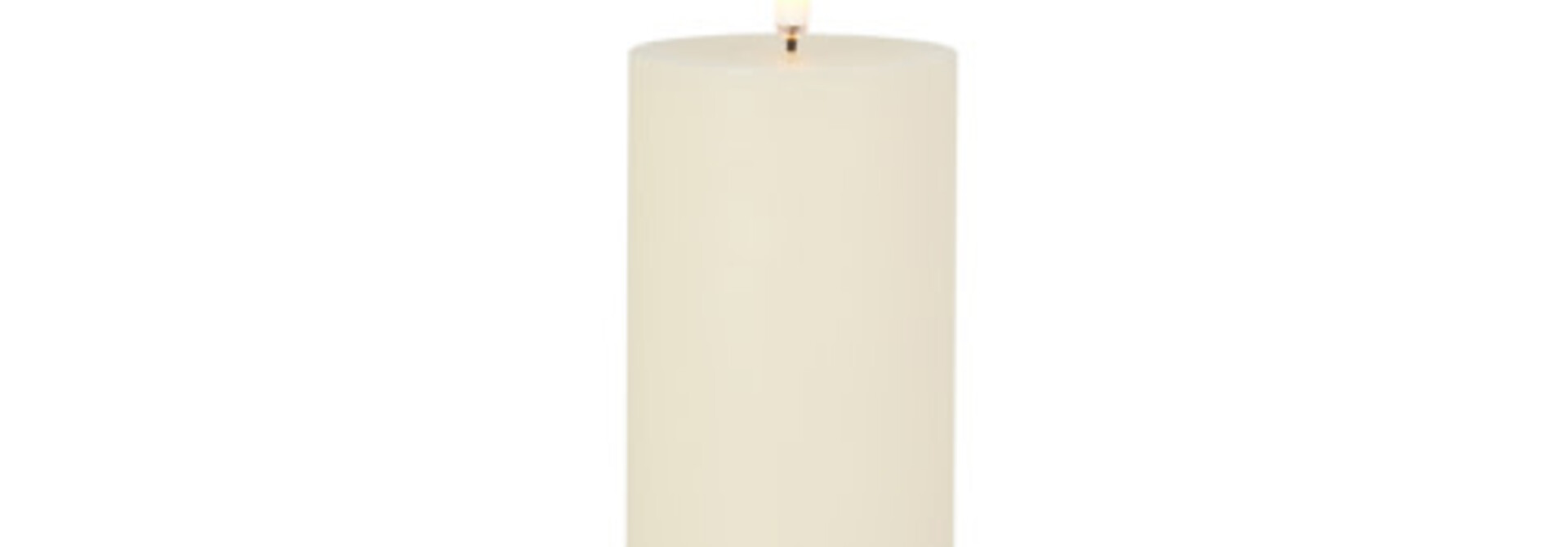 Flameless Candle | The Holiday Candle Collection, Ivory - 3 Inch x 3 Inch x 8 Inch