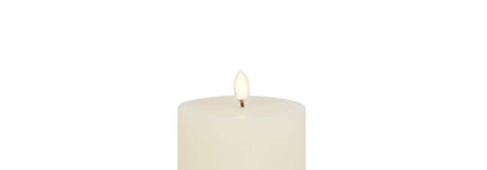 Flameless Candle | The Holiday Candle Collection, Ivory - 3.5 Inch x 3.5 Inch x 5 Inch