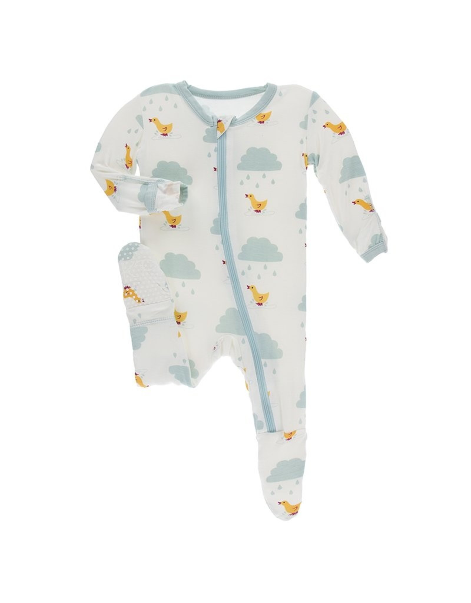 Natural Puddle Duck Ruffle Footie 